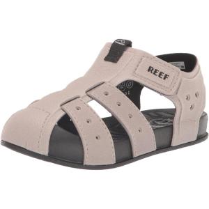 imageREEF ToddlerLittle Kid Water Beachy Fisherman Sandal Water Friendly Adjustable Velcro Strap Closed ToeBlackTaupe