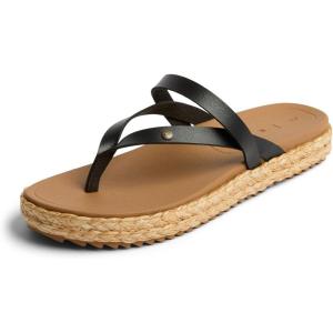 imageREEF Womens Vista Carmen Sandal Vegan Leather Strap Cushion FootbedBlack