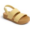 imageREEF Kids Water Vista Platform Sandal Water Friendly Adjustable Velcro StrapPale Banana