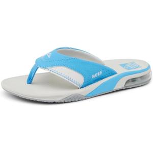 imageREEF Kids Fanning Flip Flop Arch Support Durable Outsole Water FriendlyLight GreyLight Blue