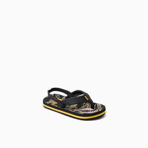 imageREEF Little Ahi UnisexChild Beach Flip Flop Soft Cushion Footbed Water Friendly BackstrapTiger Shark