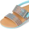 imageREEF Girls Little Cushion Vista Slide SandalBlue Raffia