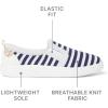 imageREEF Womens Neptune Elyse Slip On Shoe Lightweight Soft ampamp Breathable Knit Upper Cushion FootbedNavyWhite Stripe