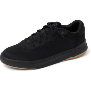 imageREEF Mens Shoreline Del Mar Shoe Breathable Knit Upper Lightweight ampamp Flexible Cushion Footbed Elastic LacesBlackBlackGum