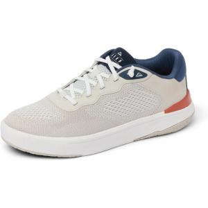 imageREEF Mens Shoreline Del Mar Shoe Breathable Knit Upper Lightweight ampamp Flexible Cushion Footbed Elastic LacesTanWhiteNavy