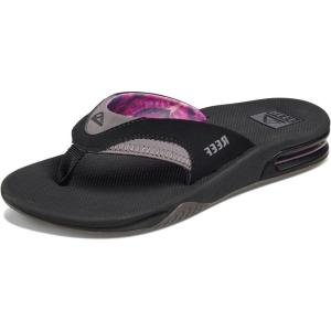 imageREEF Womens Fanning Bottle Opener Flip FlopsBlackGrey