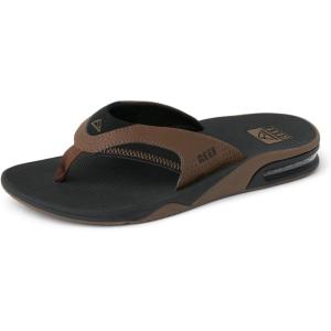 imageREEF Mens Fanning Bottle Opener Flip FlopsBlack and Tan