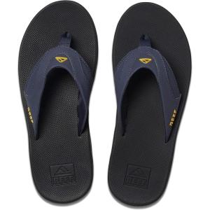 imageREEF Mens Fanning Bottle Opener Flip FlopsNavyYellow