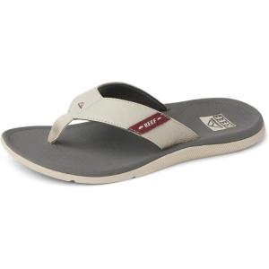 imageREEF Santa Ana Mens Flip Flop Arch Support Water Friendly Non Marking OutsoleTanGreyMaroon