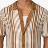 imageReef Men Reef Cabana Short Sleeve Button Down Sweater KnitTobacco Brown