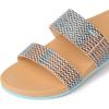 imageREEF Girls Kids Cushion Vista Slide SandalBlue Raffia
