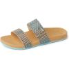 imageREEF Girls Kids Cushion Vista Slide SandalBlue Raffia