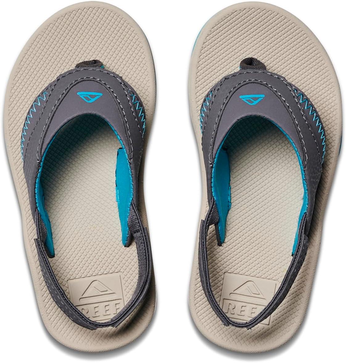 imageREEF Kids Little Fanning SandalsGreyAquaOak