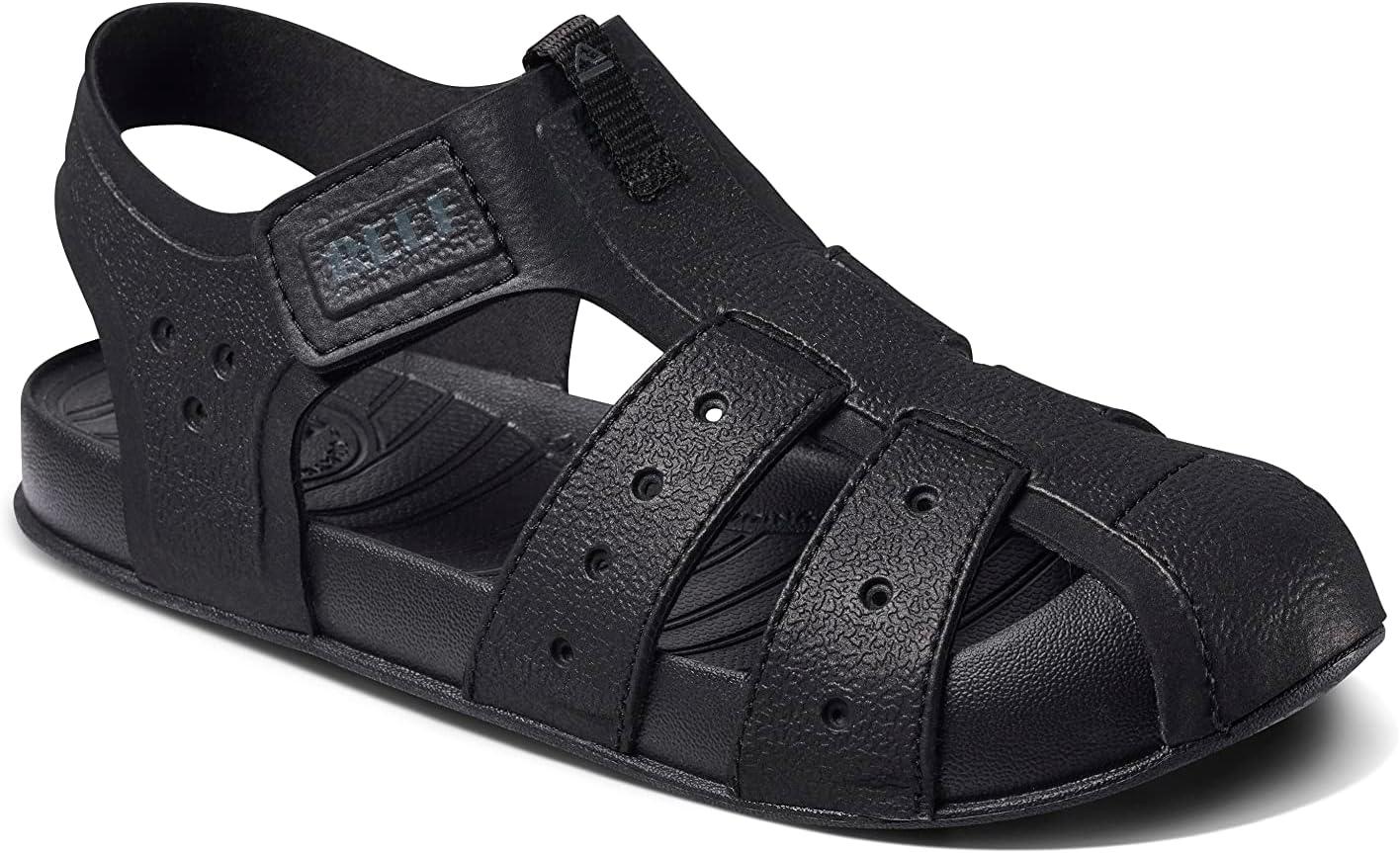 imageREEF Kids Water Beachy Fisherman Sandal Water Friendly Adjustable Strap Closed Toe Black 4