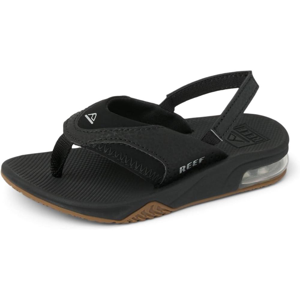 imageREEF Kids Little Fanning SandalsBlackSilver
