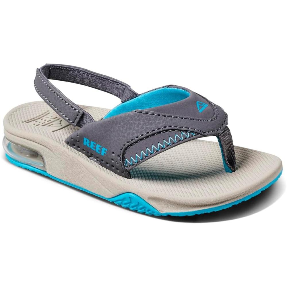 imageREEF Kids Little Fanning SandalsGreyAquaOak