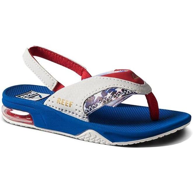 imageREEF Kids Little Fanning SandalsRed White and Blue
