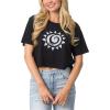 imageReef Womens Nikki Crop Crew TeeCaviar