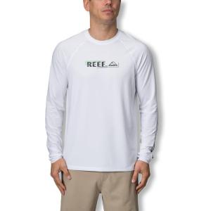 imageREEF Mens Long Sleeve RashguardBright White Kean Raglan