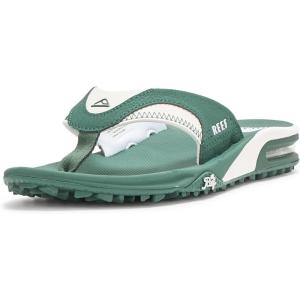 imageREEF Mens Fanning Pregame Bottle Opener Flip FlopsGreenWhite