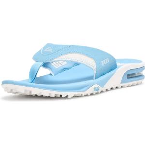 imageREEF Mens Fanning Pregame Bottle Opener Flip FlopsLight BlueWhite
