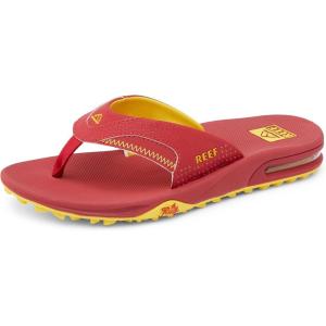 imageREEF Mens Fanning Pregame Bottle Opener Flip FlopsRedYellow