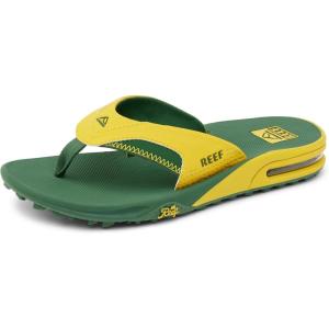 imageREEF Mens Fanning Pregame Bottle Opener Flip FlopsYellowGreen