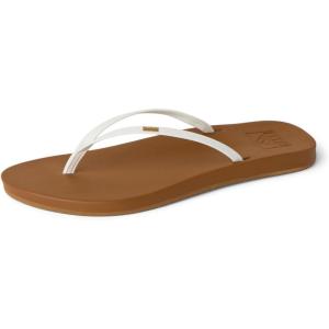 imageReef Womens Cushion Slim Flip Flop SandalWhiteTan