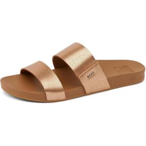 imageREEF Cushion Vista Womens Fashion Slide Sandal Vegan Leather Strap Ultra Soft Cushion FootbedCopperTan