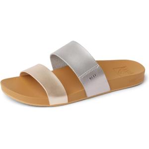 imageREEF Cushion Vista Womens Fashion Slide Sandal Vegan Leather Strap Ultra Soft Cushion FootbedMetallic Multi