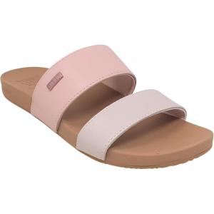 imageREEF Cushion Vista Womens Fashion Slide Sandal Vegan Leather Strap Ultra Soft Cushion FootbedPink Duo