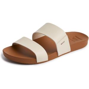 imageREEF Cushion Vista Womens Fashion Slide Sandal Vegan Leather Strap Ultra Soft Cushion FootbedVintage