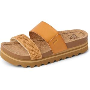 imageReef Womens Cushion Vista Hi Platform SandalNatural Braid