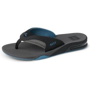 imageREEF Mens Fanning Bottle Opener Flip FlopsGreyLight Blue