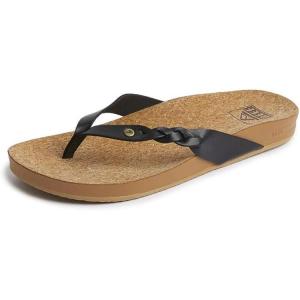 image:imageREEF Womens Cushion Court Twist Flip FlopsBlack