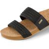 image:imageREEF Vista Braid II Womens Fashion Slide Sandal Vegan Leather Strap Ultra Soft Cushion FootbedBlackCork