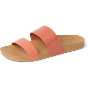 image:imageREEF Cushion Vista Womens Fashion Slide Sandal Vegan Leather Strap Ultra Soft Cushion FootbedMango Duo