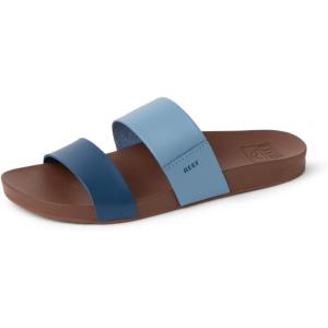 image:imageREEF Cushion Vista Womens Fashion Slide Sandal Vegan Leather Strap Ultra Soft Cushion FootbedNavy Duo