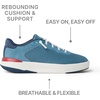 image:imageREEF Mens Shoreline Del Mar Shoe Breathable Knit Upper Lightweight amp Flexible Cushion Footbed Elastic LacesNavyWhiteRed