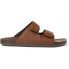 image:imageREEF Ojai Two Bar Womens Fashion Slide Sandal Premium Leather Soft Cushion FootbedDark Brown