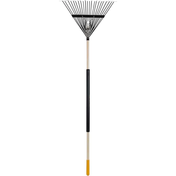 imageTrue Temper 20201001 Steel Tine Leaf Rake with HardwoodSteel Handle 22 Tines BlackSteel Tine Leaf Rake