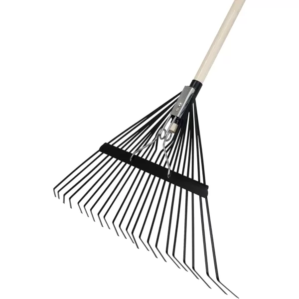 imageTrue Temper 20201001 Steel Tine Leaf Rake with HardwoodSteel Handle 22 Tines BlackSteel Tine Leaf Rake