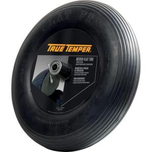 imageTrue Temper FFTCC 8 in Hub Never Flat Wheelbarrow Tire with Ribbed Tread 8InchBlack