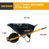 imageTrue Temper R6STFFEC 6 Cu Ft Steel Tray Wheelbarrow with Never Flat Tire ampamp Steel Handles BlackCART