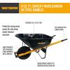 imageTrue Temper R6STFFEC 6 Cu Ft Steel Tray Wheelbarrow with Never Flat Tire ampamp Steel Handles BlackCART