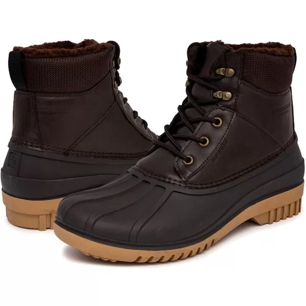 imageLONDON FOG Aspen Winter Boots for Men Waterproof Snow  Insulated Duck Mens Snow Boots or Rain Boots Black Tan or Brown Size 7 to 15 Medium and Extra Wide WidthsBrown Smooth