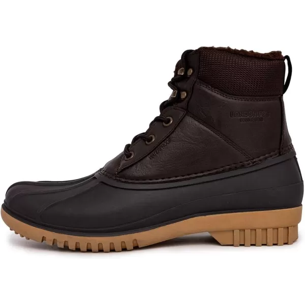 imageLONDON FOG Aspen Winter Boots for Men Waterproof Snow  Insulated Duck Mens Snow Boots or Rain Boots Black Tan or Brown Size 7 to 15 Medium and Extra Wide WidthsBrown Smooth