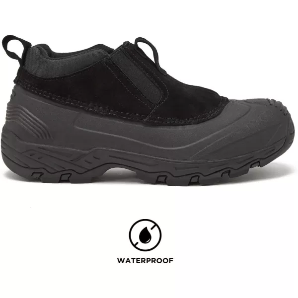 imageLONDON FOG Bronson Slip On Snow Boots for Men Waterproof Shoes  Suede Insulated Winter Boots for Men Black or Brown Mens Size 7 to 15Black