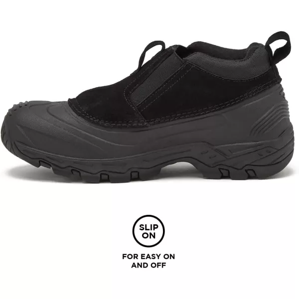 imageLONDON FOG Bronson Slip On Snow Boots for Men Waterproof Shoes  Suede Insulated Winter Boots for Men Black or Brown Mens Size 7 to 15Black