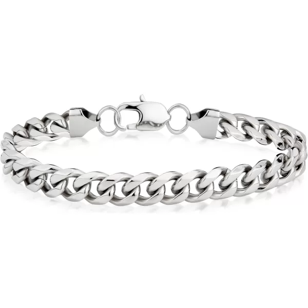 imageLONDON FOG Curb Link Silver Plated 8 Inch Unisex Bracelet For Him and HerGold